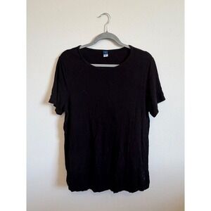 Old Navy Luxe Black Short Sleeve Crew Neck Tee Shirt Womens Medium